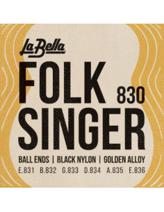 Juego La Bella Folksinger Black Nylon Clásica 830
