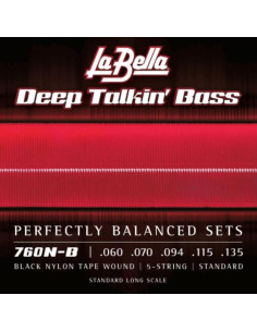 Juego La Bella Bajo 5 Cdas Deep Talkin´ Bass Tapewound 760-N-B