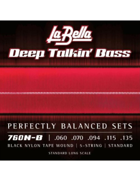Juego La Bella Bajo 5 Cdas Deep Talkin´ Bass Tapewound 760-N-B