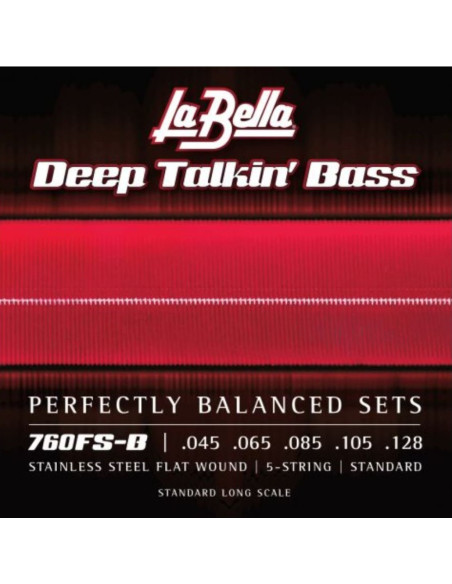 Juego La Bella Bajo 5 Cdas Deep Talkin´ Bass Flatwound 760-FS-B