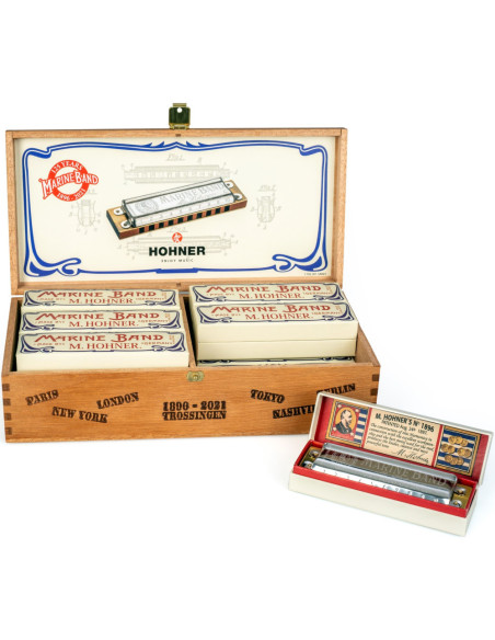 Display 12 Armónicas Hohner Marine Band 125 Anniversary M202199
