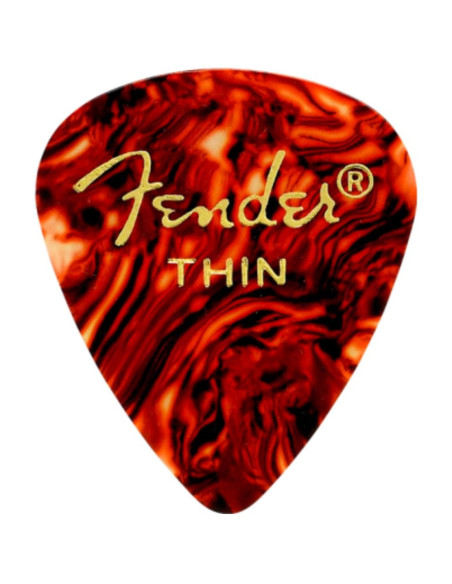 Pack 12 Púas Fender 198-0351-700 Tortoise Shell Thin
