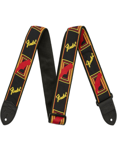 Correa Fender 099-0681-500 Monogrammed Negra/Amarilla/Roja 2"