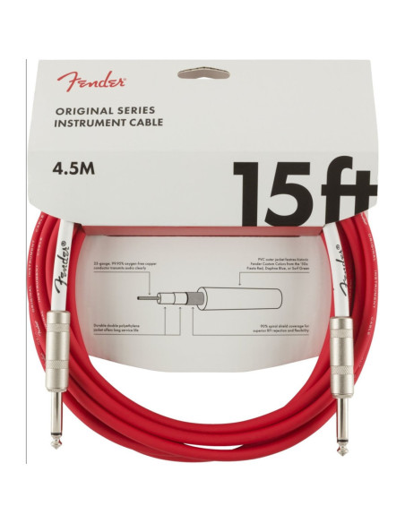 Cable Jack Fender 099-0515-010 Original Series Rojo 4,5m