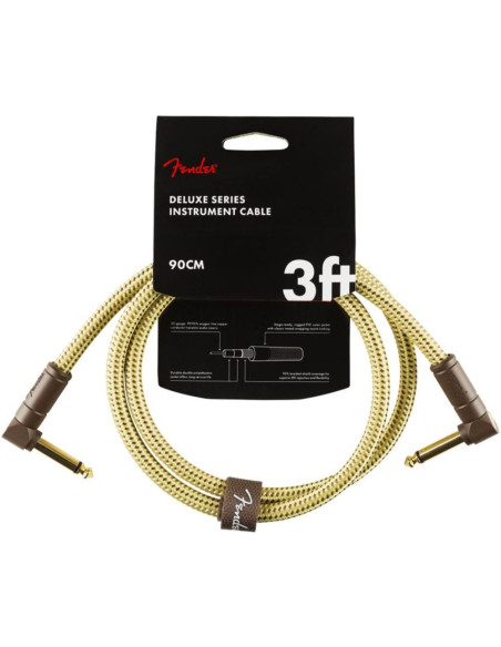 Cable Jack acodado Fender 099-0820-098 Deluxe Series Tweed 90 cms