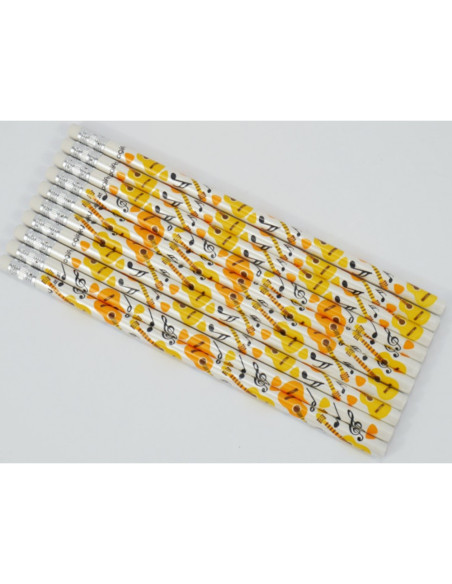 Pack 10 Lápices Guitarras Agifty B-1158 blanco
