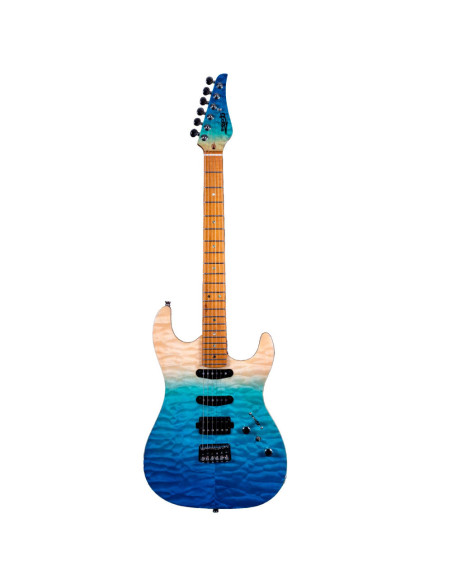 Guitarra Eléctrica Jet JS1000-QTBL Azul Transparente
