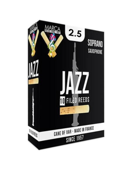Caja 10 Cañas Saxo Soprano Marca Jazz Filed 2½