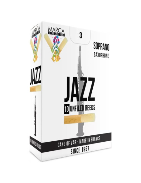 Caja 10 Cañas Saxo Soprano Marca Jazz Unfiled 3
