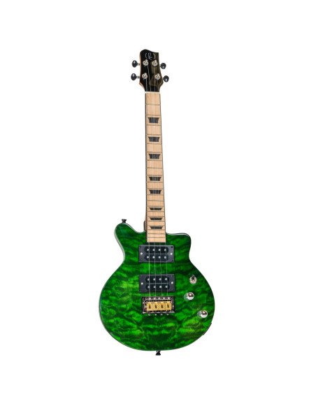 Ukelele Tenor Bones BT-1TG Verde Transparente Eléctrico
