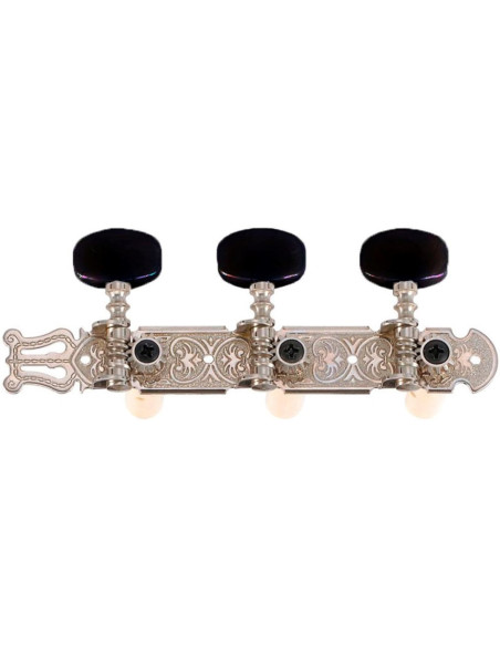 Clavijero Luthier Clásica JC214NK-A2B Niquelado Lira Palomilla Negra