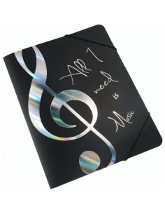 Carpetas Clave de Sol Agifty F-1036 Negra