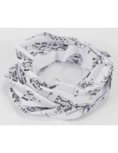 Bufanda Lazo Partituras Agifty S-7003 Blanca